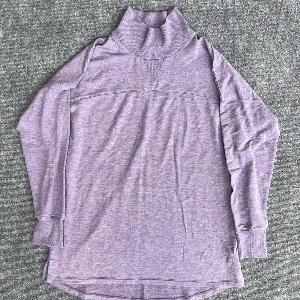 LL Bean Women’s Soft Flex Mock Neck Pullover heathered lavender